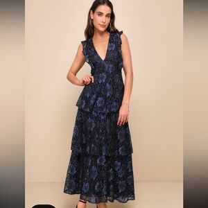 Layered blue maxi dress - lulus